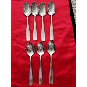 Yamazaki BOLO 7 Piece Lot Table Soup Spoons Satin Stainless Flatware China 7.5"